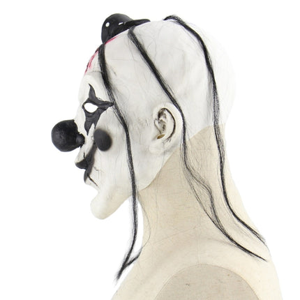Halloween Festival Party Latex Devil Clown Frightened Mask Headgear, with Hair-garmade.com