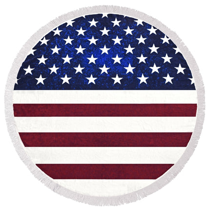 US Flag Pattern Tassel Round Summer Bath Towel Sand Beach Towel Shawl Scarf, Size: 150 x 150cm-garmade.com