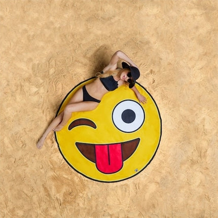 Smiling Face Pattern Printed Summer Bath Towel Sand Beach Towel Shawl Scarf, Size: 150 x 150cm-garmade.com