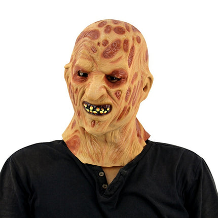 Halloween Festival Party Latex Burn Face Mask Skeleton Frightened Mask Headgear-garmade.com