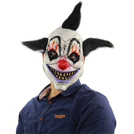 Halloween Festival Party Latex Wizard Clown Frightened Mask Headgear, with Hair-garmade.com
