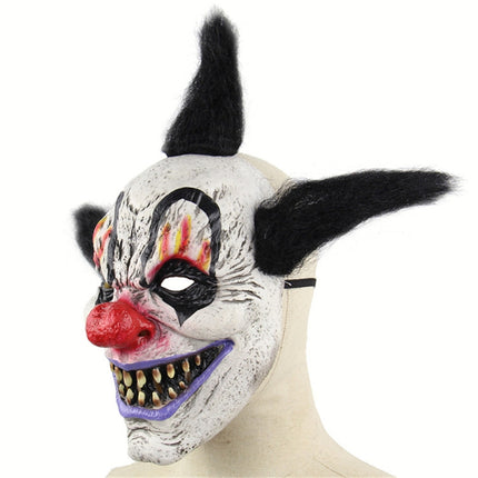 Halloween Festival Party Latex Wizard Clown Frightened Mask Headgear, with Hair-garmade.com