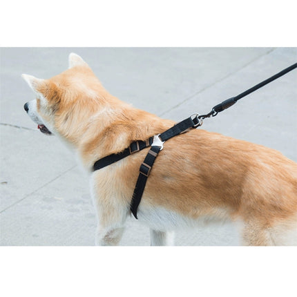 Pet Dog Collar + Harness + Leash Three Sets, S, Harness Chest Size: 34-50cm, Collar Neck Size: 24-35cm, Pet Weight: 8kg Below(Black)-garmade.com