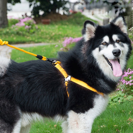 Pet Dog Collar + Harness + Leash Three Sets, M, Harness Chest Size: 43-67cm, Collar Neck Size: 33-52cm, Pet Weight: 15kg Below (Yellow)-garmade.com