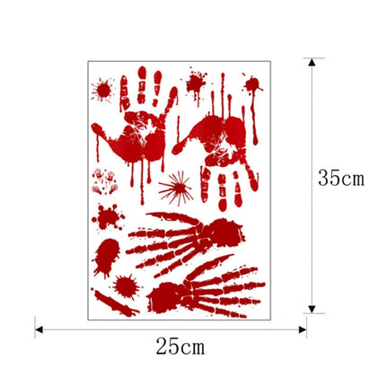 Halloween Decorations PVC Creative Blood-printed Wall Stickers Window Stickers, Size: 25*30cm, Random Style Delivery-garmade.com