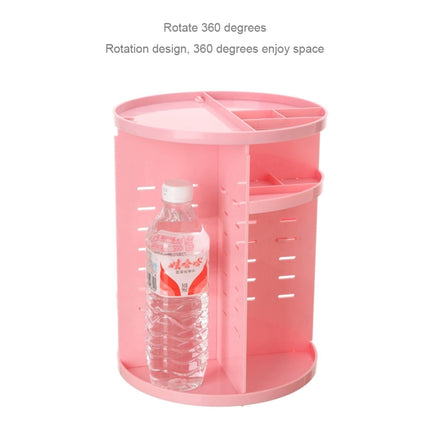 360 Degrees Rotate Functional Cosmetics Container Makeup Organizer Eco-friendly Storage Box, Size: 23 x 31cm(Pink)-garmade.com