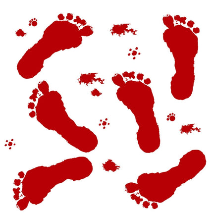 Halloween Decorations PVC Creative Blood Handprints and Footprints Wall Stickers Window Stickers, Random Style Delivery-garmade.com