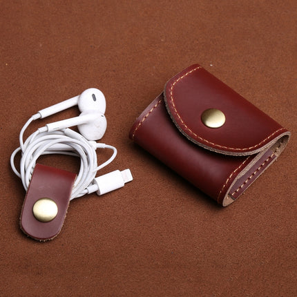 Data Wire Charger Earphone Portable Receiving Case Arrange Package(Coffee)-garmade.com