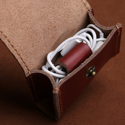 Data Wire Charger Earphone Portable Receiving Case Arrange Package(Wine Red)-garmade.com