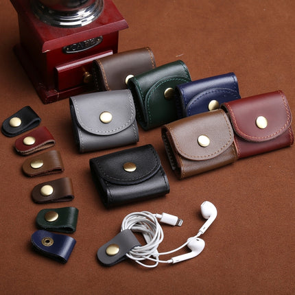 Data Wire Charger Earphone Portable Receiving Case Arrange Package(Brown)-garmade.com