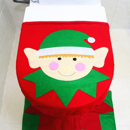 Fancy Christmas Decoration Santa Elf Toilet Lid Cover, Size: 44 x 35cm-garmade.com