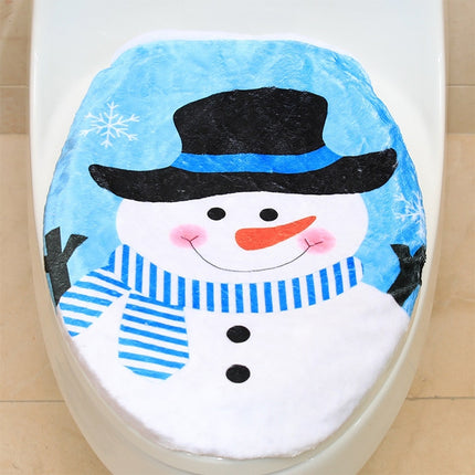 Fancy Christmas Decoration Hat Snowman Toilet Lid Cover, Size: 48 x 43cm-garmade.com