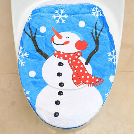Fancy Christmas Decoration Tree Branch Snowman Toilet Lid Cover, Size: 48 x 43cm-garmade.com