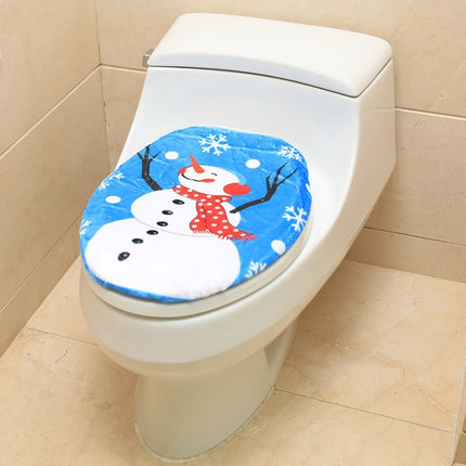 Fancy Christmas Decoration Tree Branch Snowman Toilet Lid Cover, Size: 48 x 43cm-garmade.com