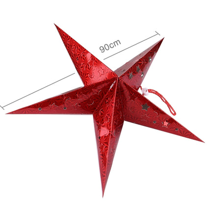 30cm Diagonal (Full Extended) Christmas Decoration 3D Holographic Paper Pentagram, Random Color Delivery-garmade.com