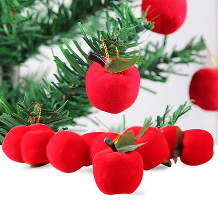 12 PCS Christmas Tree Decoration Red Apple Hang Ornament with Lanyard-garmade.com