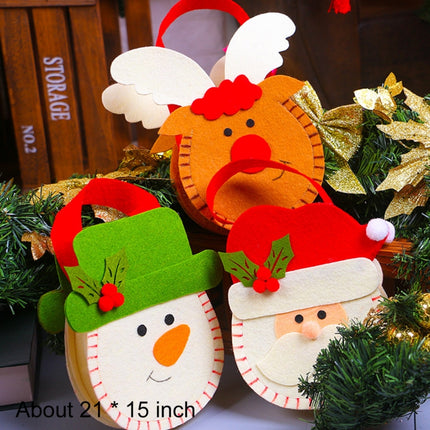 Creative Cartoon New Style Christmas Decoration Santa Gift Bag, Non-woven Fabric Apple Gifts Handbags-garmade.com