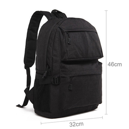 Universal Multi-Function Oxford Cloth Laptop Shoulders Bag Backpack with External USB Charging Port, Size: 46x32x12cm (Black)-garmade.com