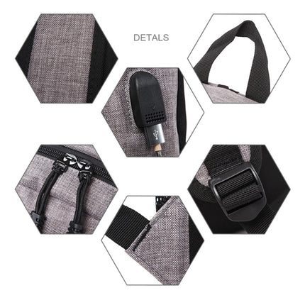 Universal Multi-Function Oxford Cloth Laptop Shoulders Bag Backpack with External USB Charging Port, Size: 46x32x12cm (Black)-garmade.com