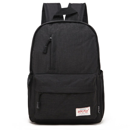 Universal Multi-Function Canvas Laptop Computer Shoulders Bag Leisurely Backpack Students Bag, Small Size: 37x26x12cm (Black)-garmade.com