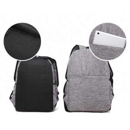 Universal Multi-Function Canvas Laptop Computer Shoulders Bag Leisurely Backpack Students Bag, Small Size: 37x26x12cm (Black)-garmade.com