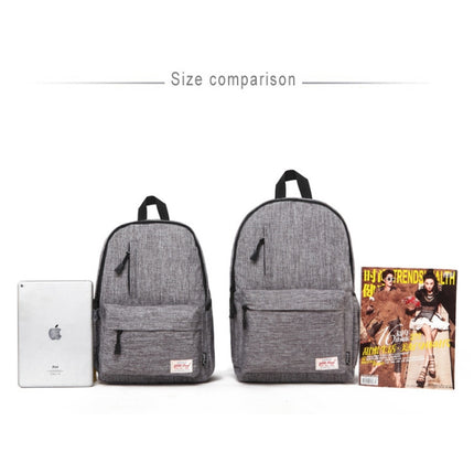 Universal Multi-Function Canvas Laptop Computer Shoulders Bag Leisurely Backpack Students Bag, Small Size: 37x26x12cm (Grey)-garmade.com