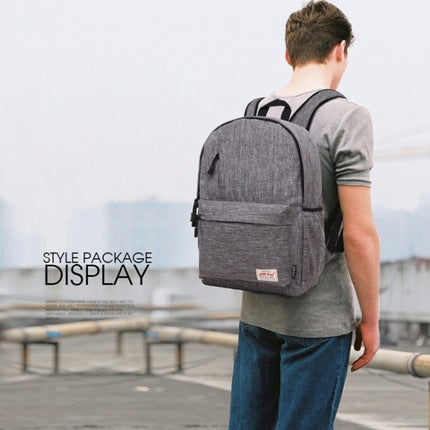 Universal Multi-Function Canvas Laptop Computer Shoulders Bag Leisurely Backpack Students Bag, Small Size: 37x26x12cm (Magenta)-garmade.com