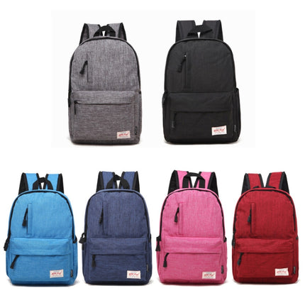 Universal Multi-Function Canvas Laptop Computer Shoulders Bag Leisurely Backpack Students Bag, Small Size: 37x26x12cm (Grey)-garmade.com