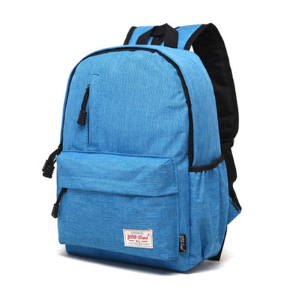 Universal Multi-Function Canvas Laptop Computer Shoulders Bag Leisurely Backpack Students Bag, Big Size: 42x29x13cm (Baby Blue)-garmade.com