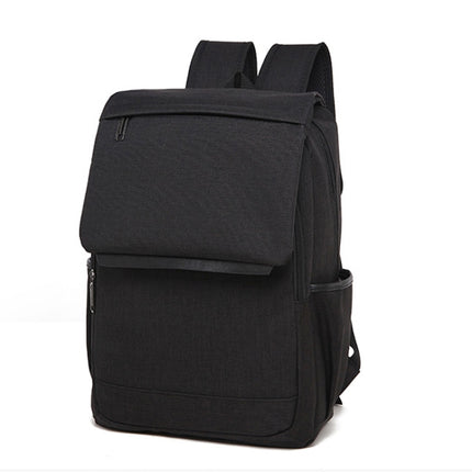 Universal Multi-Function Canvas Laptop Computer Shoulders Bag Leisurely Backpack Students Bag, Size: 42x30x12cm (Black)-garmade.com