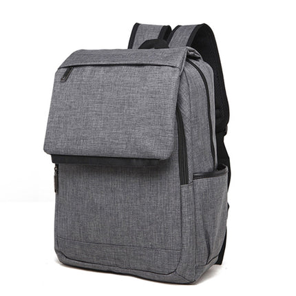 Universal Multi-Function Canvas Laptop Computer Shoulders Bag Leisurely Backpack Students Bag, Size: 42x30x12cm (Grey)-garmade.com