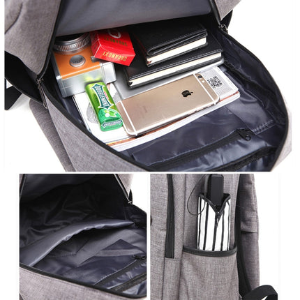 Universal Multi-Function Canvas Laptop Computer Shoulders Bag Leisurely Backpack Students Bag, Size: 42x30x12cm (Grey)-garmade.com