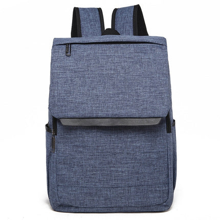 Universal Multi-Function Canvas Laptop Computer Shoulders Bag Leisurely Backpack Students Bag, Size: 42x30x12cm (Blue)-garmade.com