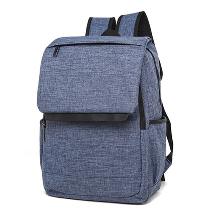 Universal Multi-Function Canvas Laptop Computer Shoulders Bag Leisurely Backpack Students Bag, Size: 42x30x12cm (Blue)-garmade.com