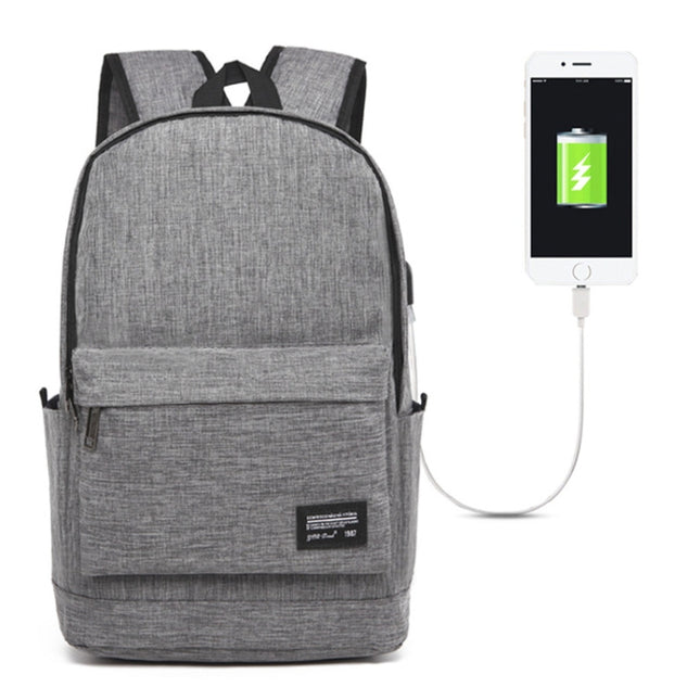 Universal Multi-Function Oxford Cloth Laptop Shoulders Bag Backpack with External USB Charging Port, Size: 45x31x16cm (Grey)-garmade.com