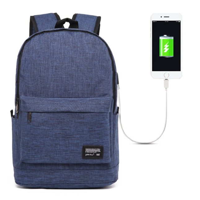 Universal Multi-Function Oxford Cloth Laptop Shoulders Bag Backpack with External USB Charging Port, Size: 45x31x16cm (Blue)-garmade.com