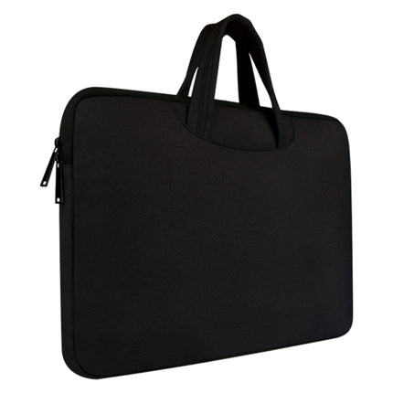 Breathable Wear-resistant Shoulder Handheld Zipper Laptop Bag (Black)-garmade.com