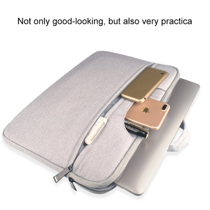 Breathable Wear-resistant Shoulder Handheld Zipper Laptop Bag (Grey)-garmade.com