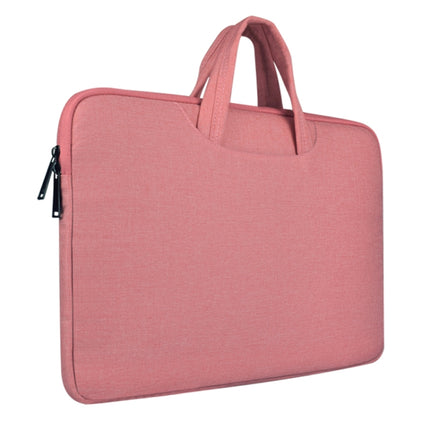 Breathable Wear-resistant Shoulder Handheld Zipper Laptop Bag Pink)-garmade.com