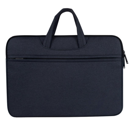 Breathable Wear-resistant Shoulder Handheld Zipper Laptop Bag (Navy Blue)-garmade.com