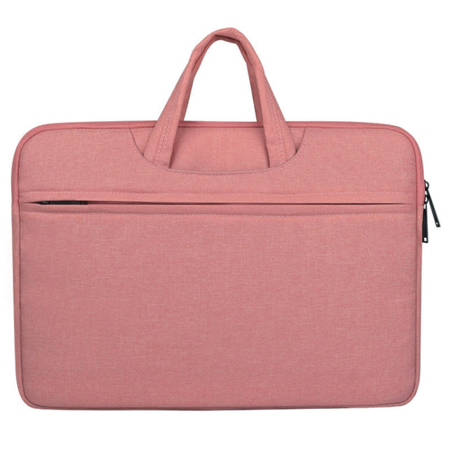Breathable Wear-resistant Shoulder Handheld Zipper Laptop Bag (Pink)-garmade.com