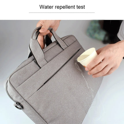 Breathable Wear-resistant Thin and Light Fashion Shoulder Handheld Zipper Laptop Bag with Shoulder Strap (Dark Grey)-garmade.com