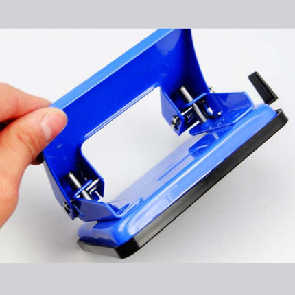 Fashion Portable Mini Office School Double Hole Punching Machine Manual Drilling(Blue)-garmade.com