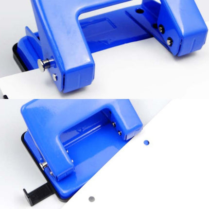 Fashion Portable Mini Office School Double Hole Punching Machine Manual Drilling(Blue)-garmade.com