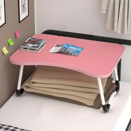 W-shaped Non-slip Legs Adjustable Folding Portable Laptop Desk without Card Slot(Pink)-garmade.com