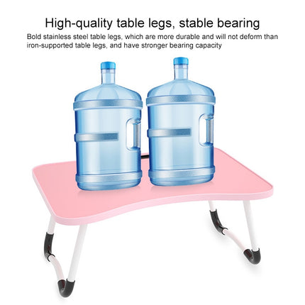 W-shaped Non-slip Legs Adjustable Folding Portable Laptop Desk without Card Slot(Pink)-garmade.com