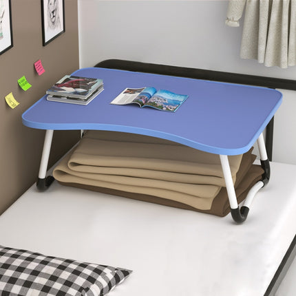 W-shaped Non-slip Legs Adjustable Folding Portable Laptop Desk without Card Slot (Dark Blue)-garmade.com