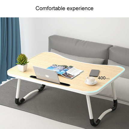 W-shaped Non-slip Legs Adjustable Folding Portable Laptop Desk without Card Slot (Brown)-garmade.com