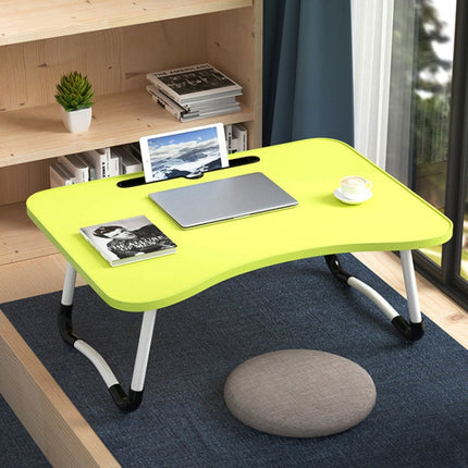 W-shaped Non-slip Legs Adjustable Folding Portable Writing Desk Laptop Desk with Card Slot(Green)-garmade.com