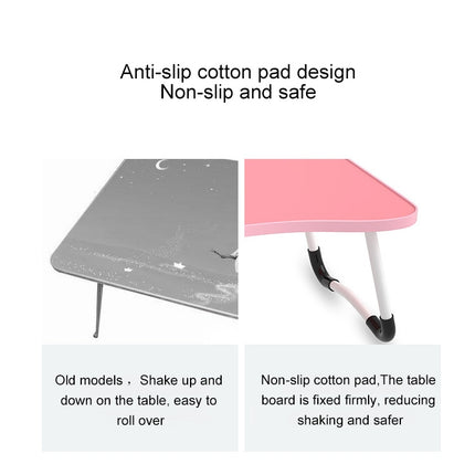 W-shaped Non-slip Legs Adjustable Folding Portable Writing Desk Laptop Desk with Card Slot(Dark Blue)-garmade.com